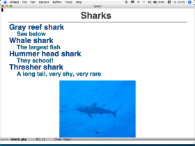 Edit mode (preparing a presentation)